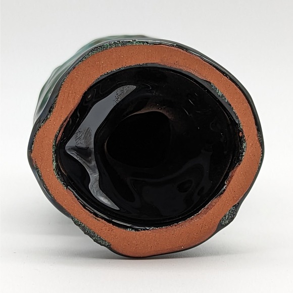 Blue Mountain Pottery Owl Drip Glaze Blue Green Brown Redware Vintage - Picture 6 of 13